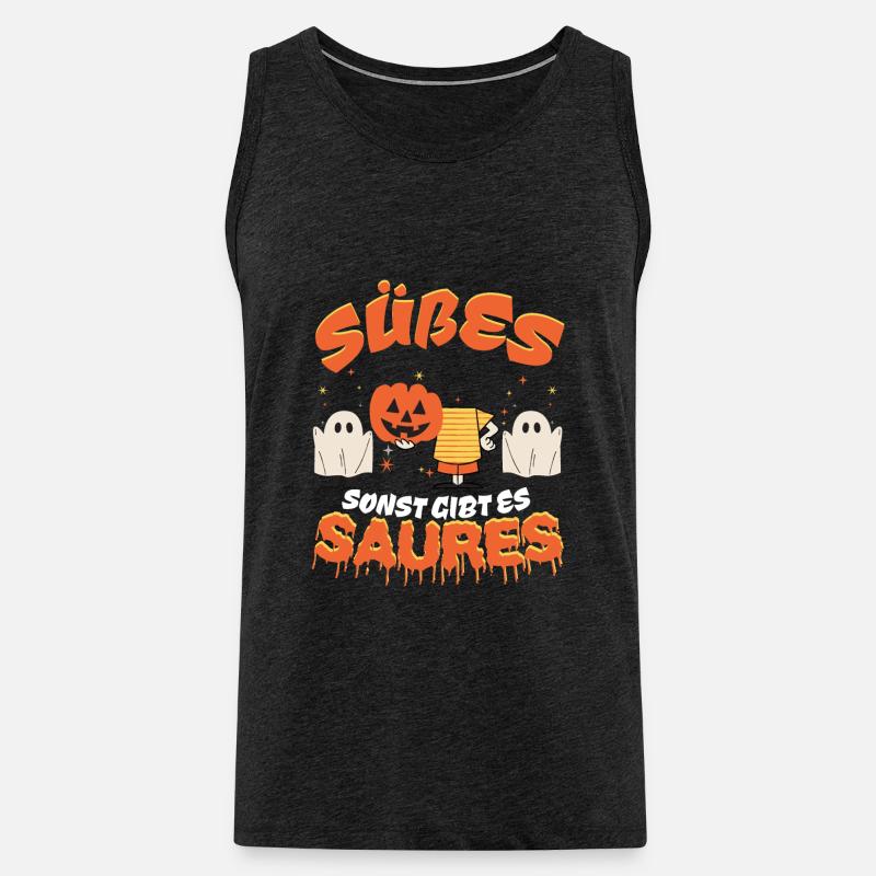 Halloween Süßes oder Saueres - Männer Premium Bio Tank Top - Anthrazit