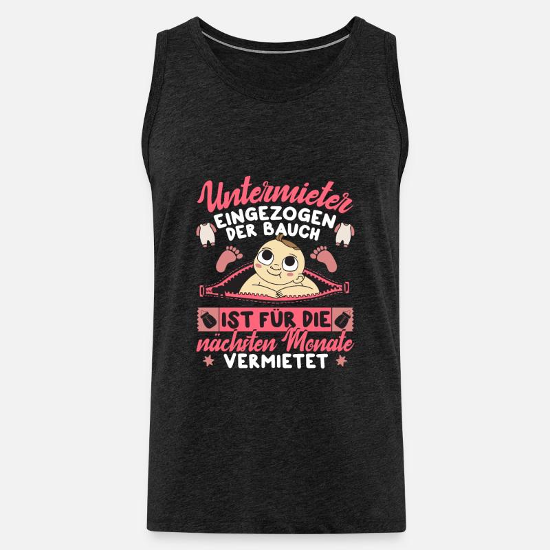 Schwanger Babybauch Untermieter eingezogen - Männer Premium Bio Tank Top - Anthrazit