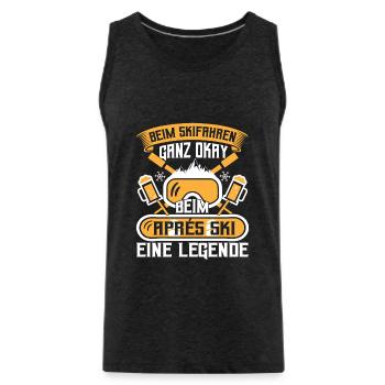 Apres Ski Party Hüttengaudi Beim Skifahren ganz ok - Männer Premium Bio Tank Top - Anthrazit - Vorne - AI Model Male 185 dark (185cm)