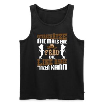Line Dance Countrymusik Unterschätze niemals eine - Männer Premium Bio Tank Top - Anthrazit - Vorne - AI Model Male 185 dark (185cm)