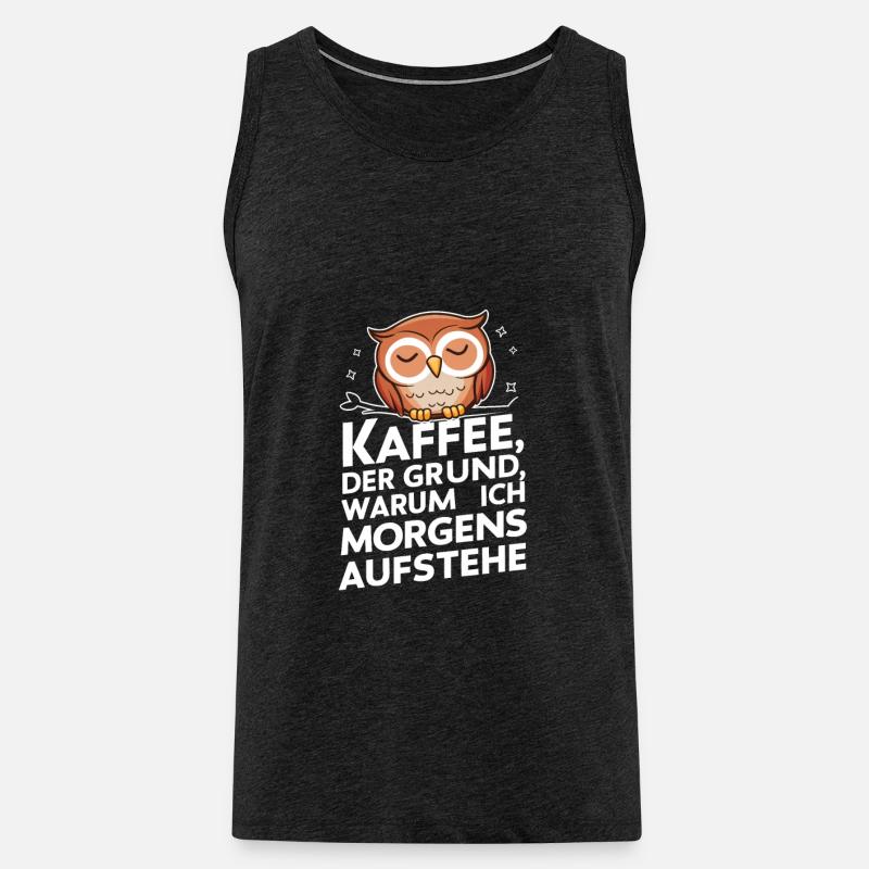 Nachteule Eule Eulen Vogel - Männer Premium Bio Tank Top - Anthrazit