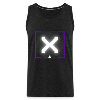 Lettre « X » - Débardeur bio Premium Homme - charbon - Devant - Alexander (188cm)