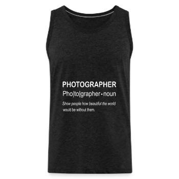 Photographer Definition- Fotografie Spruch - Männer Premium Bio Tank Top - Anthrazit - Vorne - AI Model Male 185 dark (185cm)