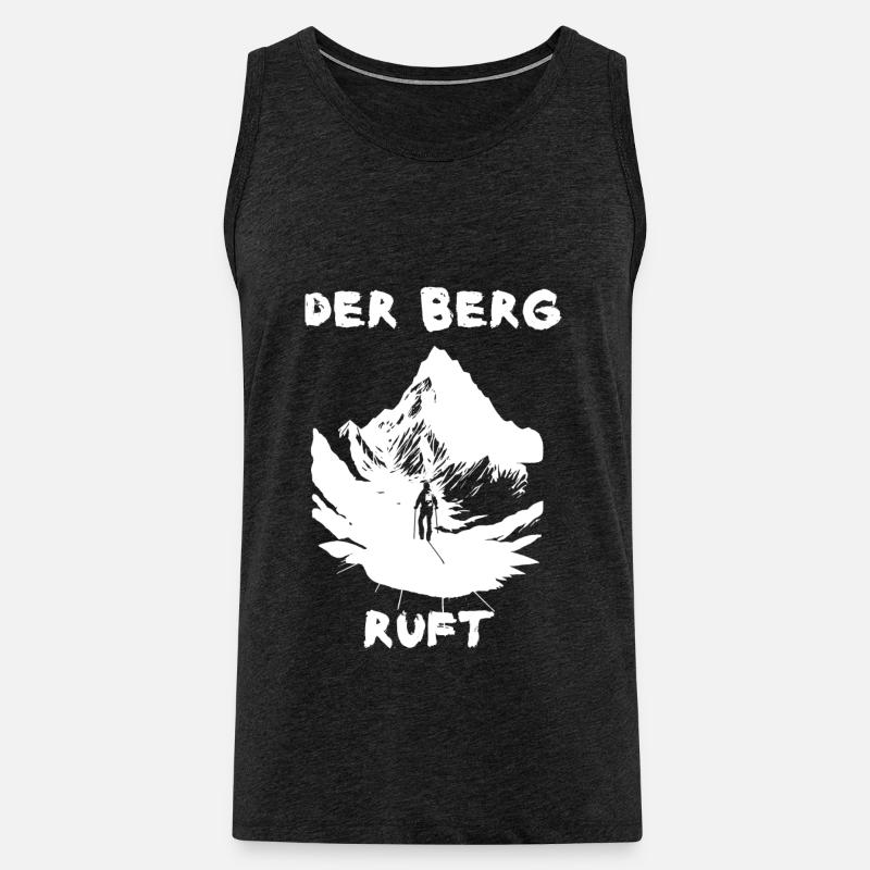Der Berg ruft - Männer Premium Bio Tank Top - Anthrazit