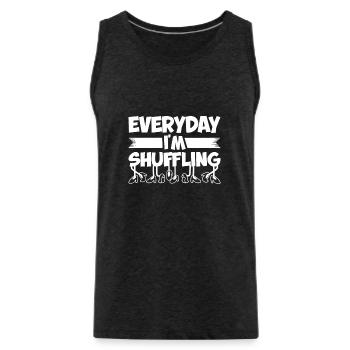Every day I shuffle - Men's Premium Organic Tank Top - charcoal grey - Front - AI Model Male 185 dark (185cm)