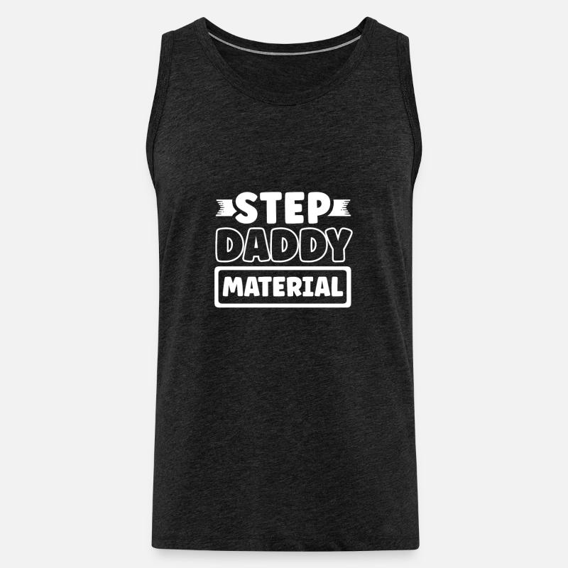 Step Daddy Material - Männer Premium Bio Tank Top - Anthrazit