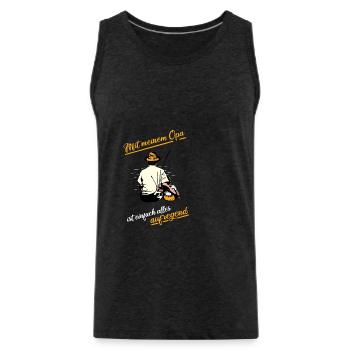 Opa Angeln Enkel Ruhe Aufregend Angler Fischer - Männer Premium Bio Tank Top - Anthrazit - Vorne - Alexander (188cm)