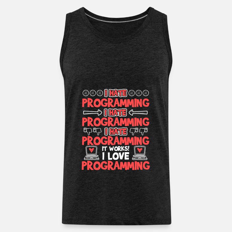 Programming It Works I Love Programming - Débardeur bio Premium Homme - charbon