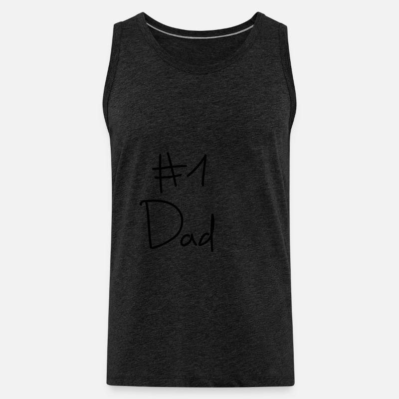 #1 Dad - Bester Vater - Männer Premium Bio Tank Top - Anthrazit