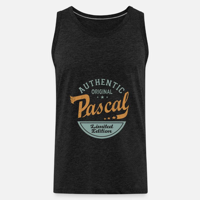 Pascal first name Gift Personalized tshirt pascal - Men's Premium Organic Tank Top - charcoal grey