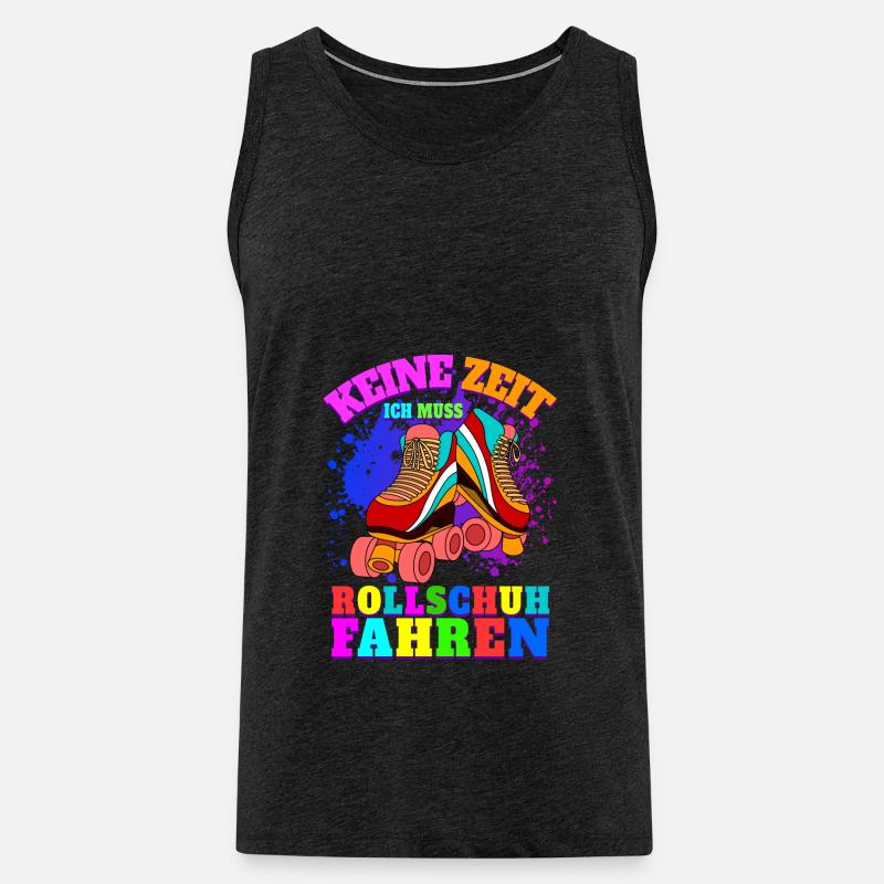 Rollschuhe Geschenk Retro Rollschuh Mädchen - Männer Premium Bio Tank Top - Anthrazit