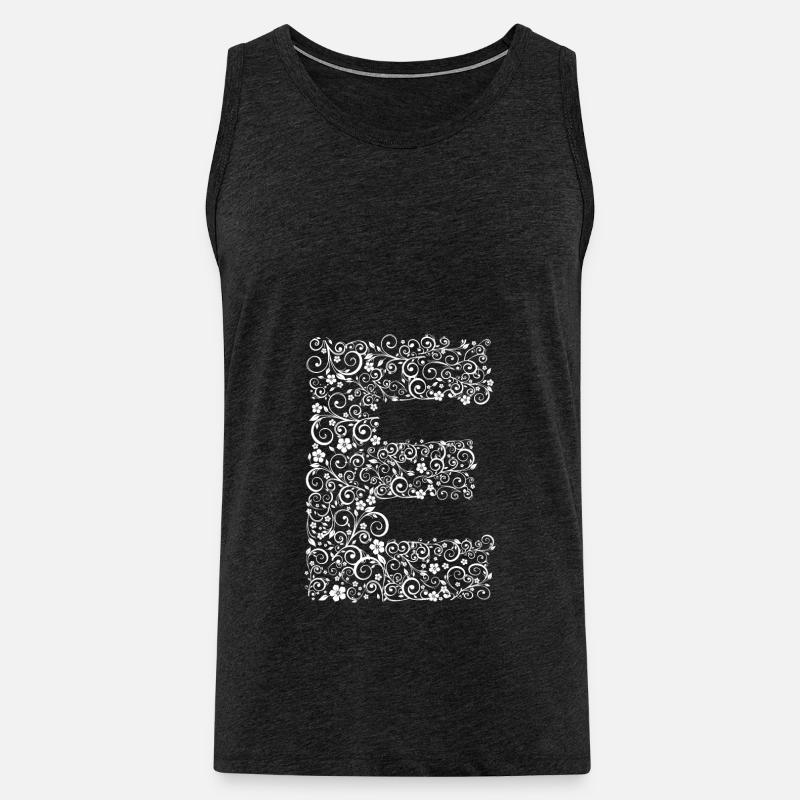 Buchstabe E - Männer Premium Bio Tank Top - Anthrazit
