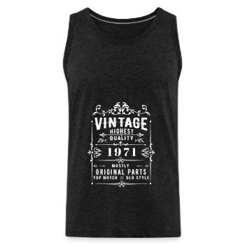 Jahrgang 1971 Vintage - Männer Premium Bio Tank Top - Anthrazit - Vorne - Alexander (188cm)