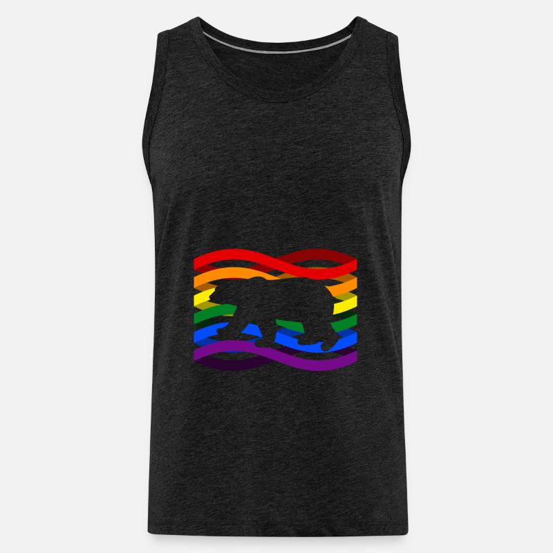 Eisbär Regenbogen - Männer Premium Bio Tank Top - Anthrazit