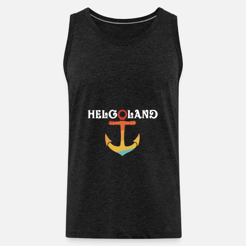 Helgoland mit Anker - Männer Premium Bio Tank Top - Anthrazit