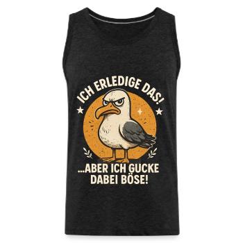 Ich mach das Möwe lustiger Büro Spruch - Männer Premium Bio Tank Top - Anthrazit - Vorne - AI Model Male 185 dark (185cm)
