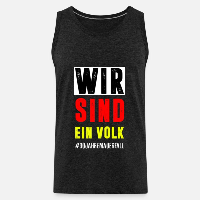WIR SIND EIN VOLK - Männer Premium Bio Tank Top - Anthrazit