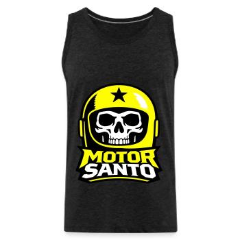 Motor Santo Skull Logo - Men's Premium Organic Tank Top - charcoal grey - Front - Alexander (188cm)