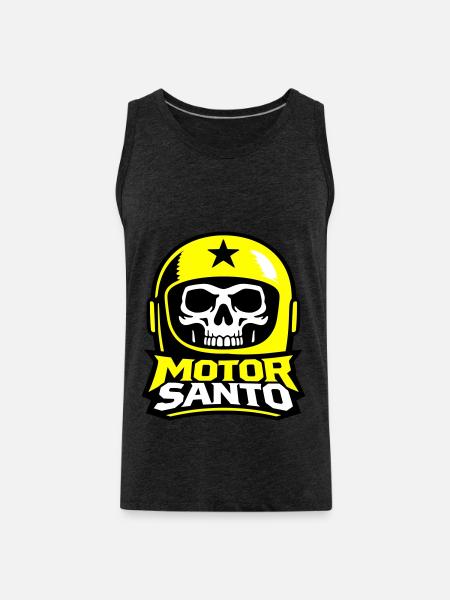Motor Santo Skull Logo - Men's Premium Organic Tank Top - charcoal grey