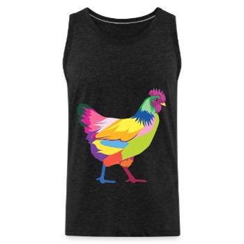 Buntes Huhn-T-Shirt Regenbogen T-Shirt Geschenk - Männer Premium Bio Tank Top - Anthrazit - Vorne - AI Model Male 185 dark (185cm)