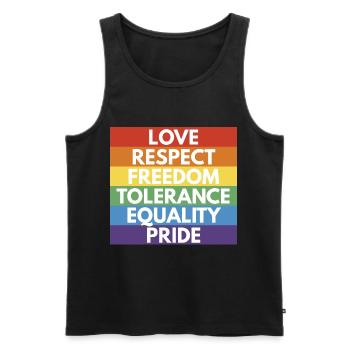 LGBTQ+ - Débardeur bio Premium Homme - charbon - Devant - AI Model Male 185 dark (185cm)