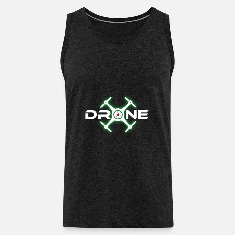 Drone Pilot Glow Effect - Men's Premium Organic Tank Top - charcoal grey