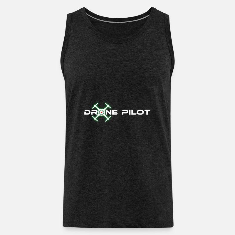 Drone pilot glødeeffekt - Premium økologisk Tanktop for menn - kull