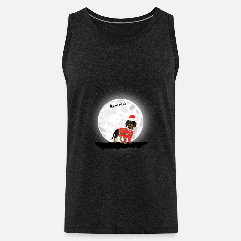 Dackel Weihnachten Geschenk - Männer Premium Bio Tank Top - Anthrazit