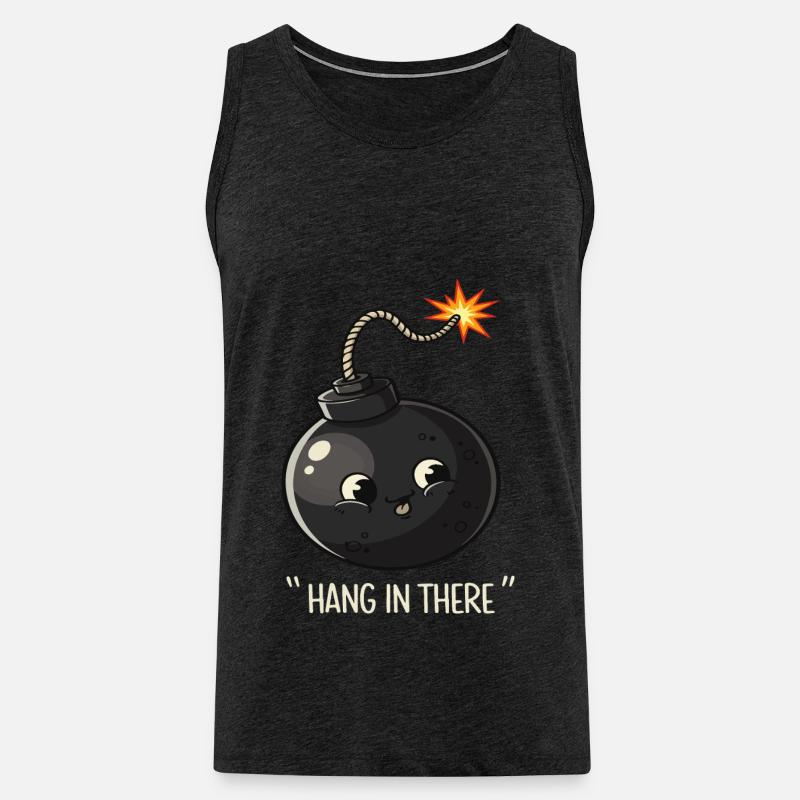 Kawaii Exploding Bomb Comic Design - Men's Premium Organic Tank Top - charcoal grey