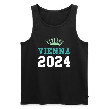 Vienna 2024 Wien Krone - Men's Premium Organic Tank Top - charcoal grey - Front - Alexander (188cm)