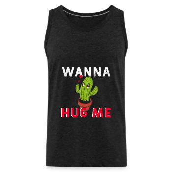 Kaktus wanna hug me - Männer Premium Bio Tank Top - Anthrazit - Vorne - Alexander (188cm)