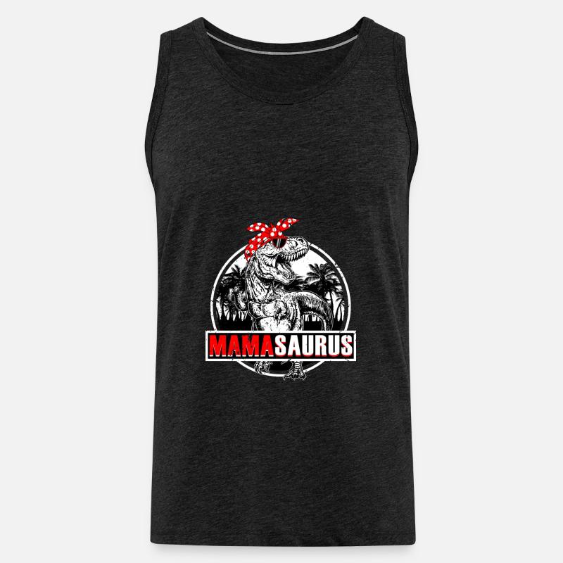 Mamasaurus Dinosaurier Mutter - Männer Premium Bio Tank Top - Anthrazit