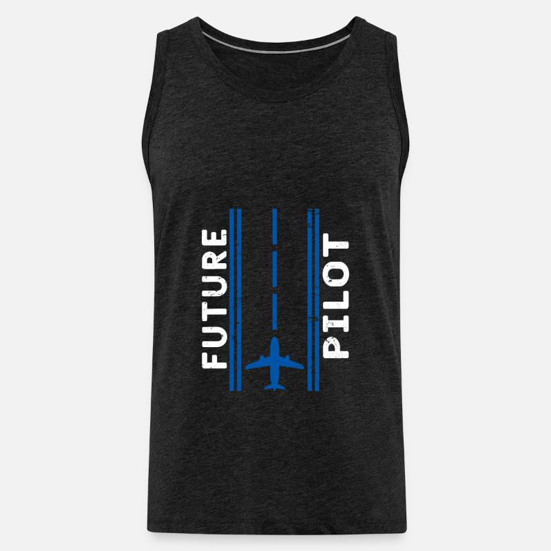 Pilot Flugzeug Piloten - Männer Premium Bio Tank Top - Anthrazit