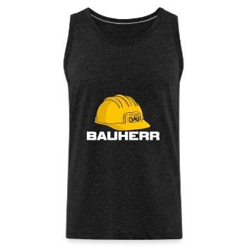 Bauherr Baustellen Helm - Männer Premium Bio Tank Top - Anthrazit - Vorne - AI Model Male 185 dark (185cm)