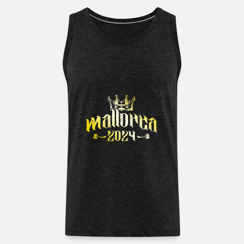 Mallorca 2024 Gold - Männer Premium Bio Tank Top - Anthrazit