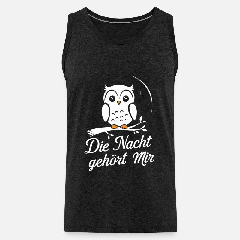 Nachteule Eule Eulen Vogel - Männer Premium Bio Tank Top - Anthrazit