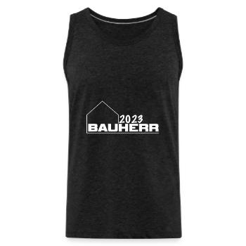 Bauherr 2023 - Männer Premium Bio Tank Top - Anthrazit - Vorne - AI Model Male 185 dark (185cm)
