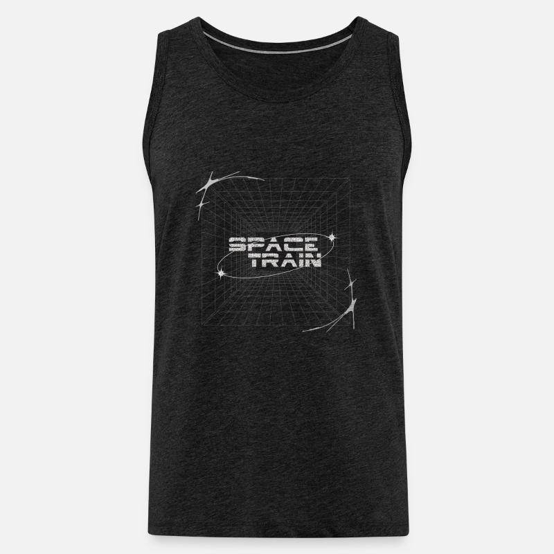 SPACE TRAIN - Männer Premium Bio Tank Top - Anthrazit