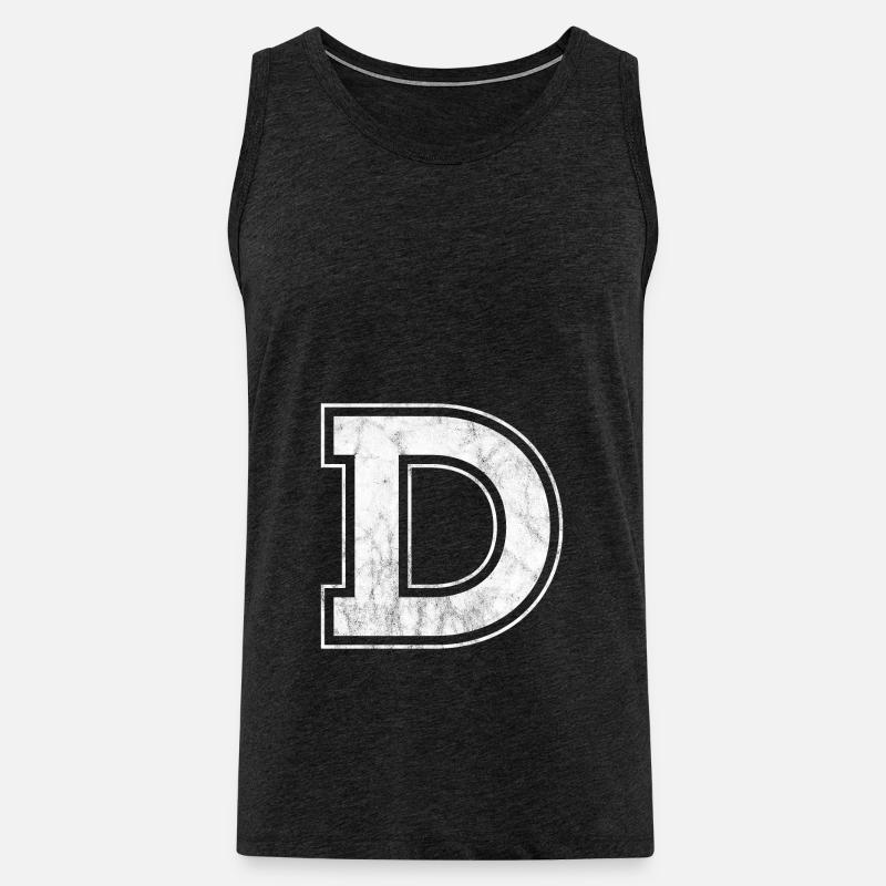 Buchstabe D - Männer Premium Bio Tank Top - Anthrazit