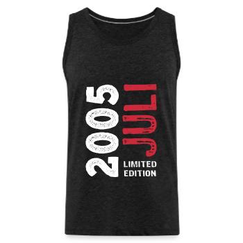 Limited Edition Juli 2005 - Geburtstag - Geschenk - Männer Premium Bio Tank Top - Anthrazit - Vorne - Alexander (188cm)