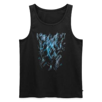 Mysticism Abstract - Background Texture BLUE - Men's Premium Organic Tank Top - charcoal grey - Front - Alexander (188cm)