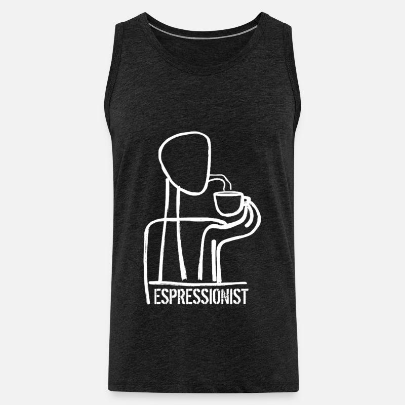 Espressionist - Espresso - Kaffee trinken - Männer Premium Bio Tank Top - Anthrazit
