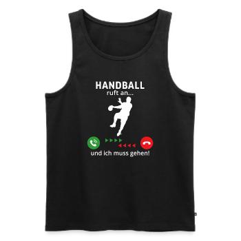 handball ruft an und ich muss gehen - Männer Premium Bio Tank Top - Anthrazit - Vorne - Alexander (188cm)