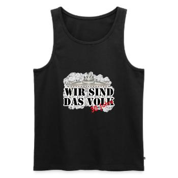 Wir sind das Volk T Shirt zu 30 Jahren Mauerfall - Männer Premium Bio Tank Top - Anthrazit - Vorne - AI Model Male 185 dark (185cm)