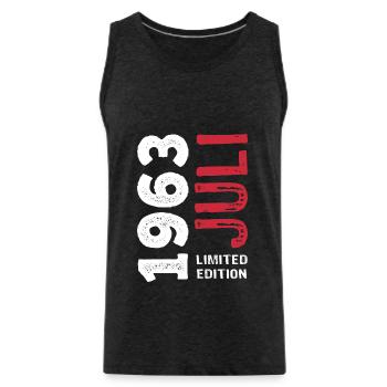 Limited Edition Juli 1963 - Geburtstag - Geschenk - Männer Premium Bio Tank Top - Anthrazit - Vorne - AI Model Male 185 dark (185cm)