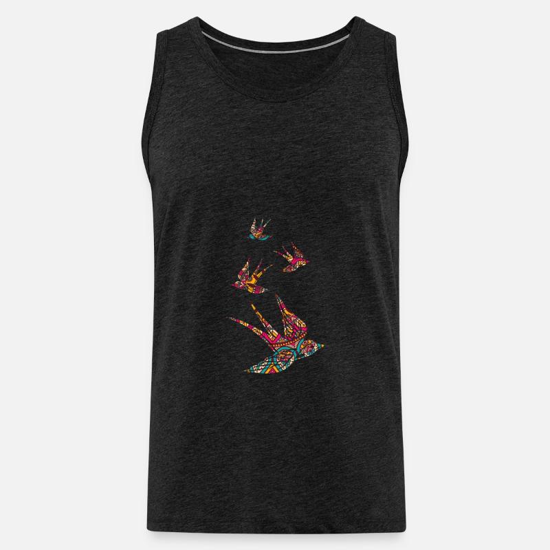 Schwalbe, Vogel, Tier, Geschenk, Geschenkidee - Männer Premium Bio Tank Top - Anthrazit