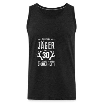 Jäger 30 Geburtstag Jagdsport jäger triathlon jagt - Männer Premium Bio Tank Top - Anthrazit - Vorne - Alexander (188cm)