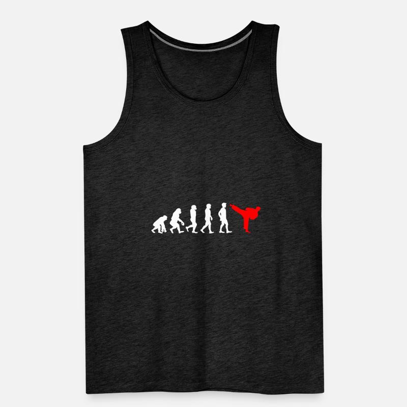 Karate Entwicklung - Evolution eines Karatekämpfer Männer Premium Bio Tank Top