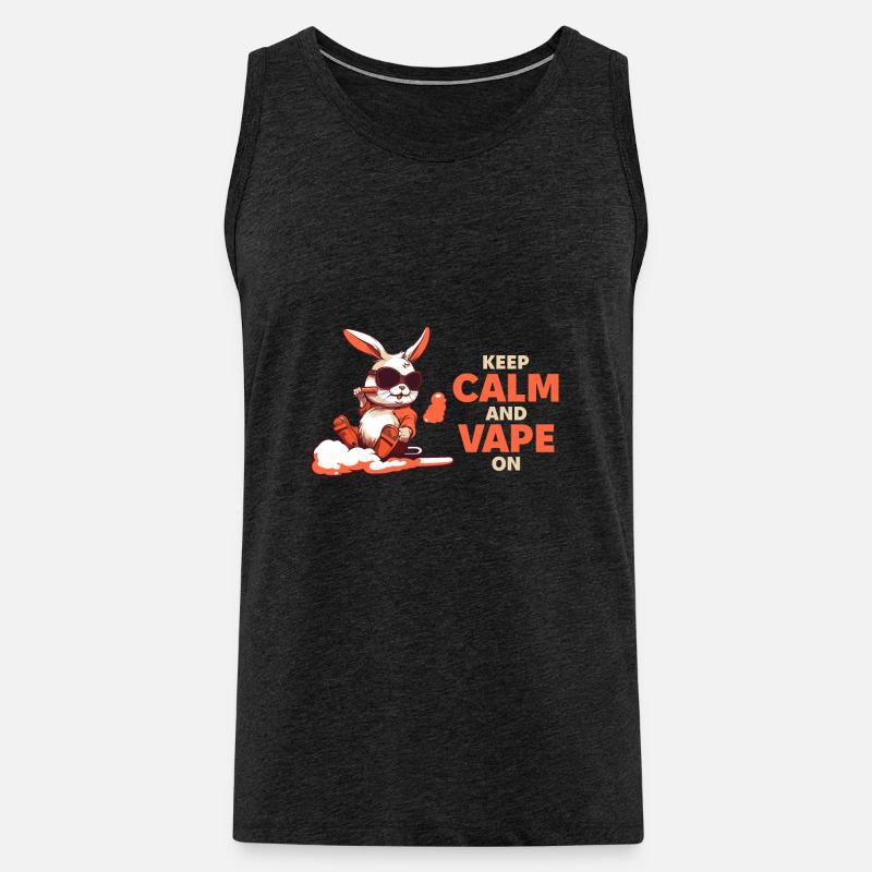 Keep Calm And Vape On - Männer Premium Bio Tank Top - Anthrazit