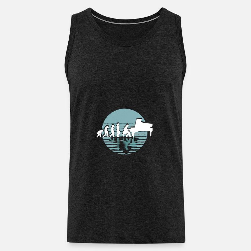 Evolution Pianist | Klavier spielen - Männer Premium Bio Tank Top - Anthrazit